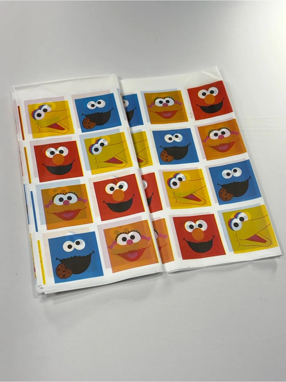 NWT Vintage Sesame Street Plastic Table Cover Party Decor 54x96 Elmo Cookie